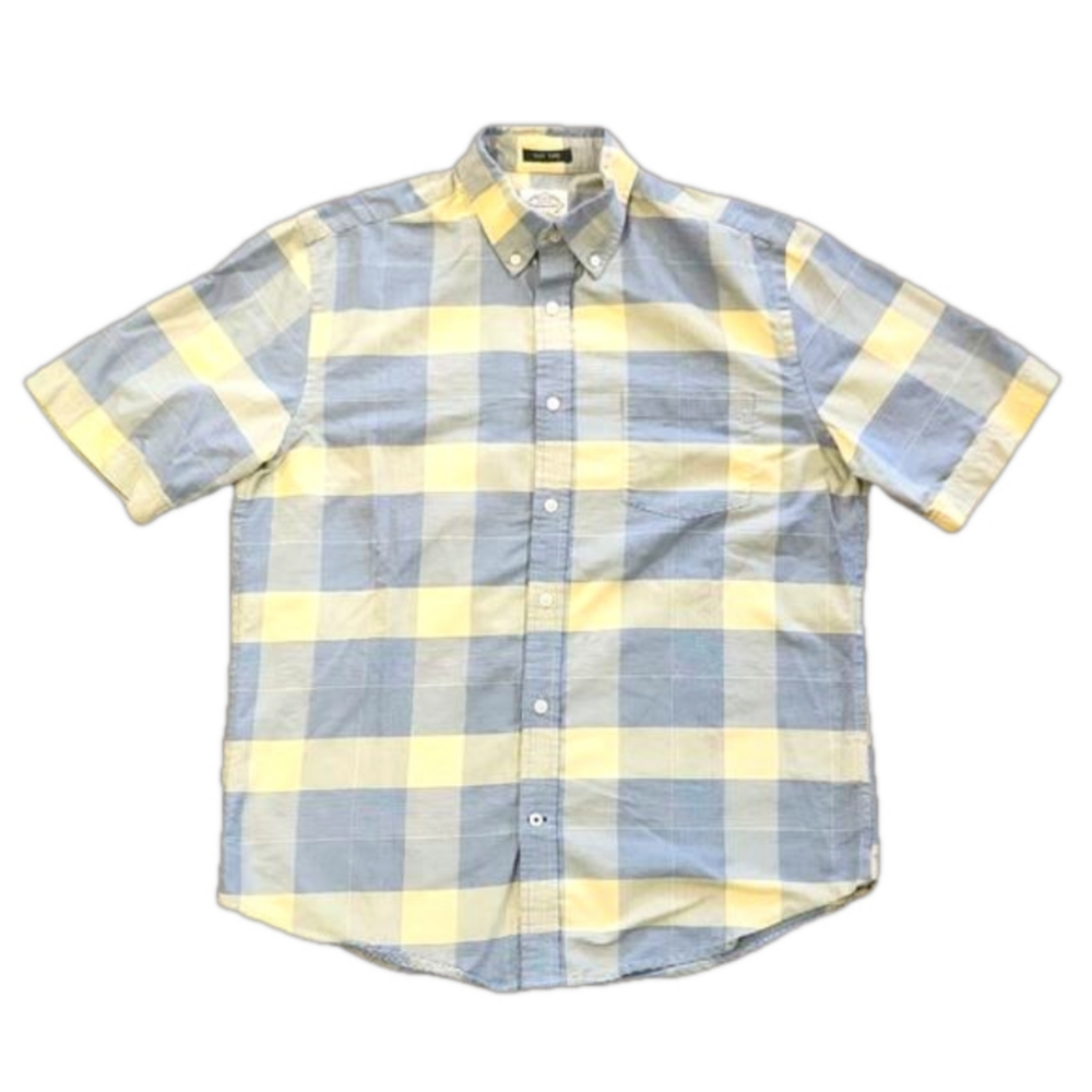 3/$20 Saint John's Bay Blue & Yellow Plaid Button-Up Shirt